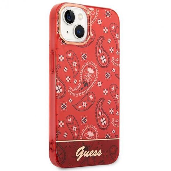 Guess GUHCP14SHGBNHR iPhone 14 / 15 / 13 6.1" czerwony/rosu hardcase Bandana Paisley