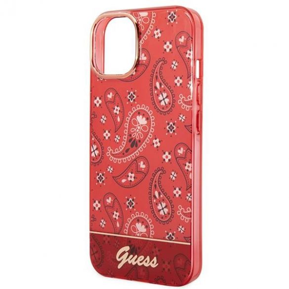 Guess GUHCP14SHGBNHR iPhone 14 / 15 / 13 6.1" czerwony/rosu hardcase Bandana Paisley