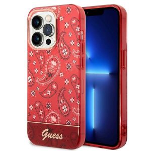 Guess GUHCP14LHGBNHR iPhone 14 Pro 6,1" czerwony/roșu husă rigidă Bandana Paisley