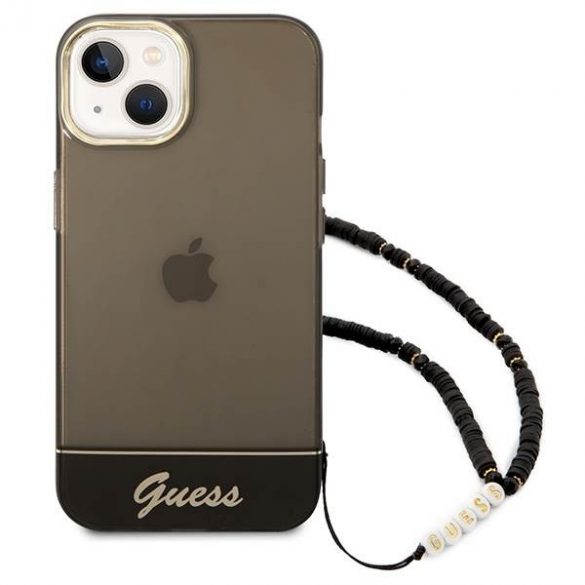 Guess GUHCP14MHGCOHK iPhone 14 Plus / 15 Plus 6,7" carcasă rigidă neagră/negru Curea perla translucidă