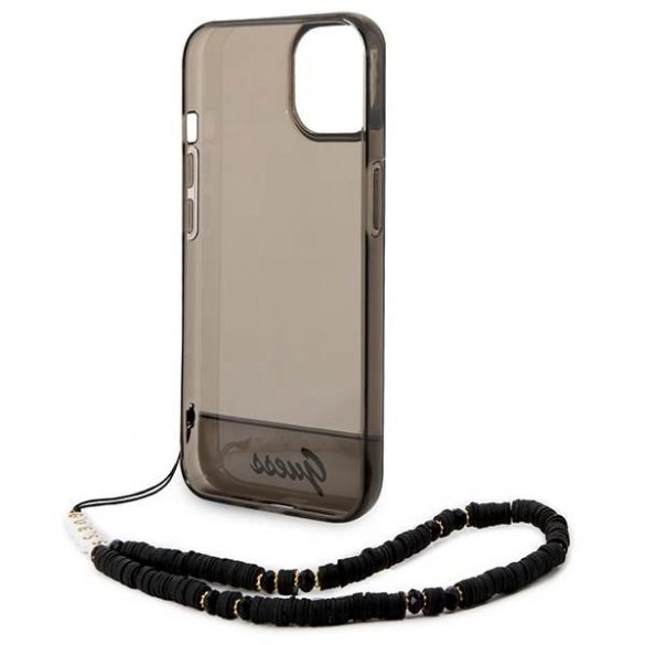 Guess GUHCP14MHGCOHK iPhone 14 Plus / 15 Plus 6,7" carcasă rigidă neagră/negru Curea perla translucidă