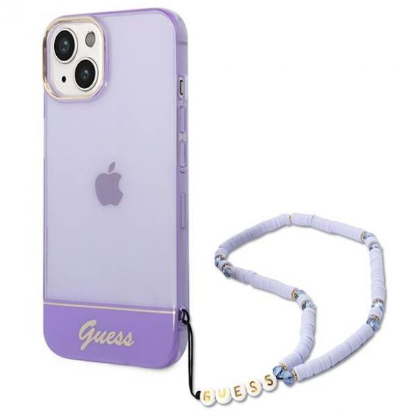 Guess GUHCP14SHGCOHU iPhone 14 / 15 / 13 6.1" fioletowy/purpuriu hardcase Curea perla translucida