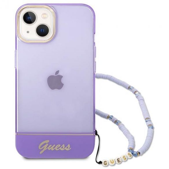 Guess GUHCP14SHGCOHU iPhone 14 / 15 / 13 6.1" fioletowy/purpuriu hardcase Curea perla translucida