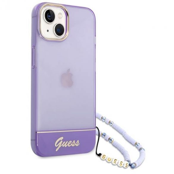 Guess GUHCP14SHGCOHU iPhone 14 / 15 / 13 6.1" fioletowy/purpuriu hardcase Curea perla translucida