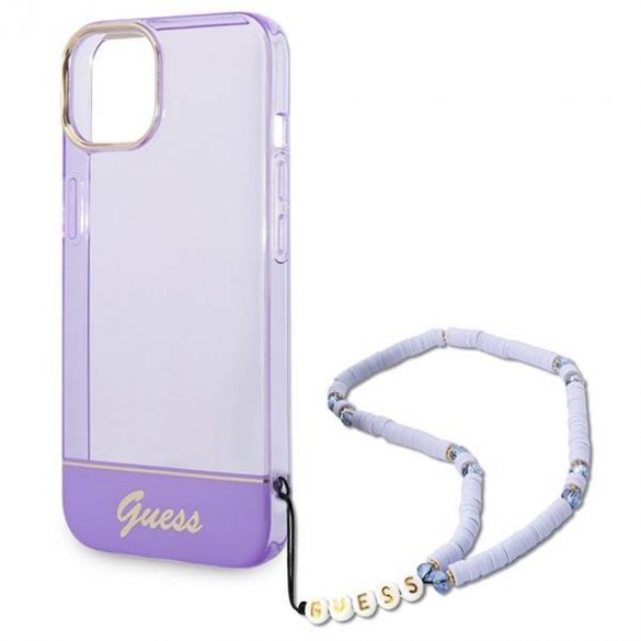 Guess GUHCP14SHGCOHU iPhone 14 / 15 / 13 6.1" fioletowy/purpuriu hardcase Curea perla translucida