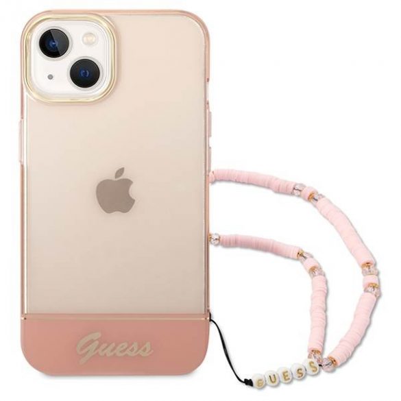 Guess GUHCP14SHGCOHP iPhone 14 / 15 / 13 6.1" rożowy/roz hardcase Curea perla translucida