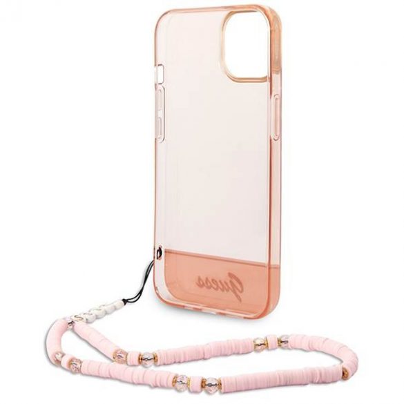 Guess GUHCP14SHGCOHP iPhone 14 / 15 / 13 6.1" rożowy/roz hardcase Curea perla translucida