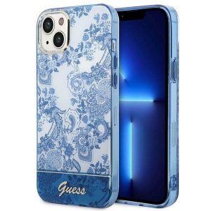 Guess GUHCP14MHGPLHB iPhone 14 Plus / 15 Plus 6.7" albastru/albastru hard Husă Porcelain Collection