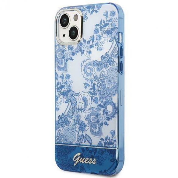 Guess GUHCP14MHGPLHB iPhone 14 Plus / 15 Plus 6.7" albastru/albastru hard Husă Porcelain Collection