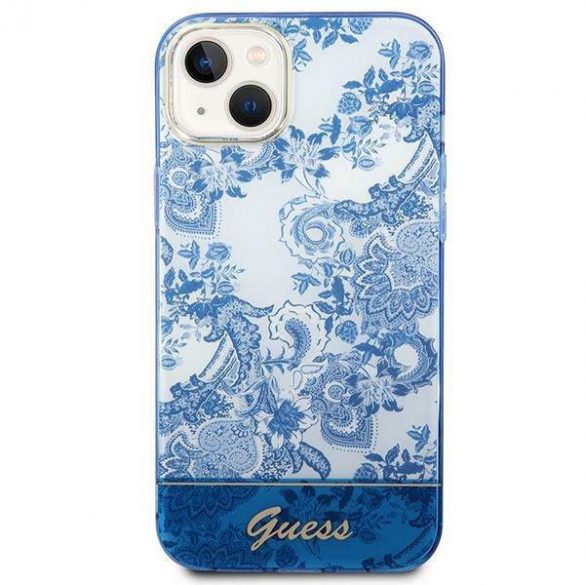 Guess GUHCP14MHGPLHB iPhone 14 Plus / 15 Plus 6.7" albastru/albastru hard Husă Porcelain Collection