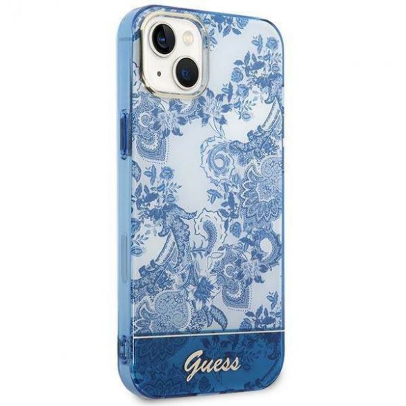 Guess GUHCP14MHGPLHB iPhone 14 Plus / 15 Plus 6.7" albastru/albastru hard Husă Porcelain Collection