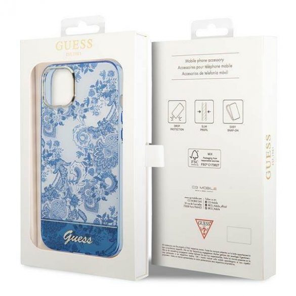 Guess GUHCP14MHGPLHB iPhone 14 Plus / 15 Plus 6.7" albastru/albastru hard Husă Porcelain Collection