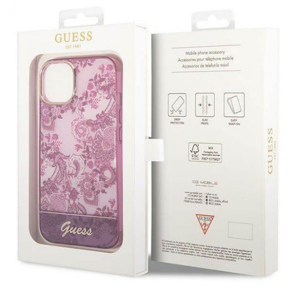 Guess GUHCP14MHGPLHF iPhone 14 Plus / 15 Plus 6.7" fuksja/fuschia hardcase Colecția Porțelan