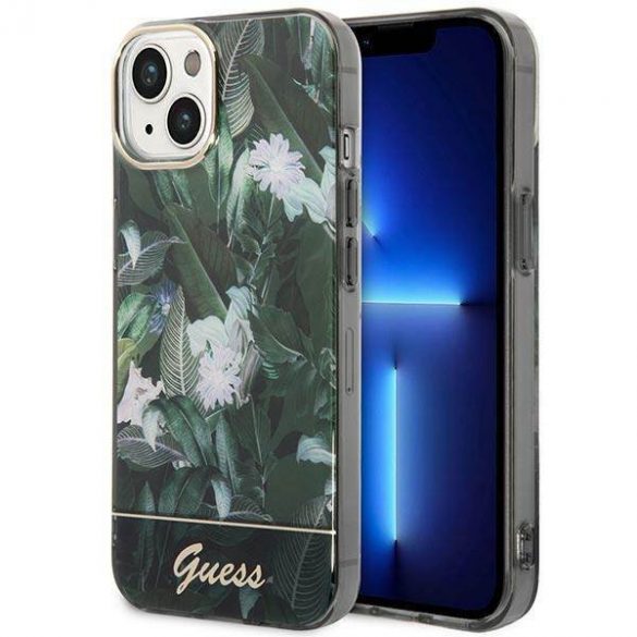 Guess GUHCP14SHGJGHA iPhone 14 / 15 / 13 6.1" zielony/verde hardcase Jungle Collection