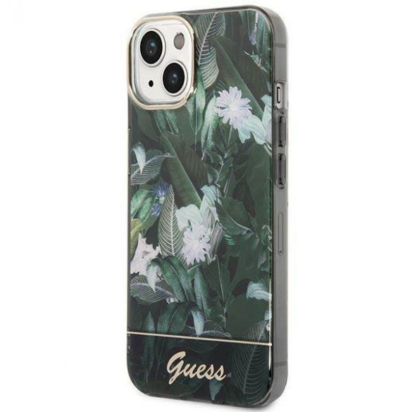 Guess GUHCP14SHGJGHA iPhone 14 / 15 / 13 6.1" zielony/verde hardcase Jungle Collection