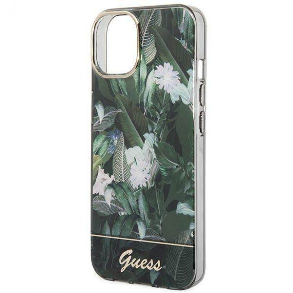 Guess GUHCP14SHGJGHA iPhone 14 / 15 / 13 6.1" zielony/verde hardcase Jungle Collection