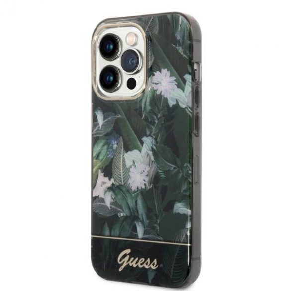 Guess GUHCP14LHGJGHA iPhone 14 Pro 6,1" zielony/verde hardcase Husă Jungle Collection