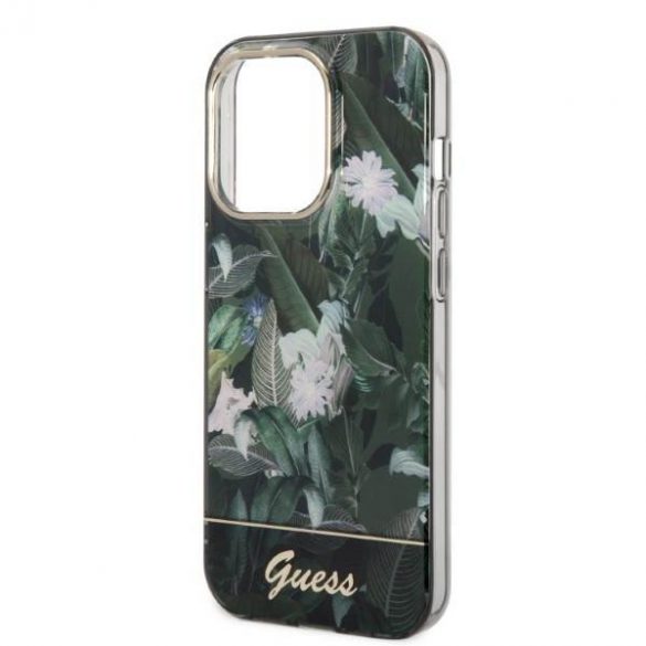 Guess GUHCP14LHGJGHA iPhone 14 Pro 6,1" zielony/verde hardcase Husă Jungle Collection