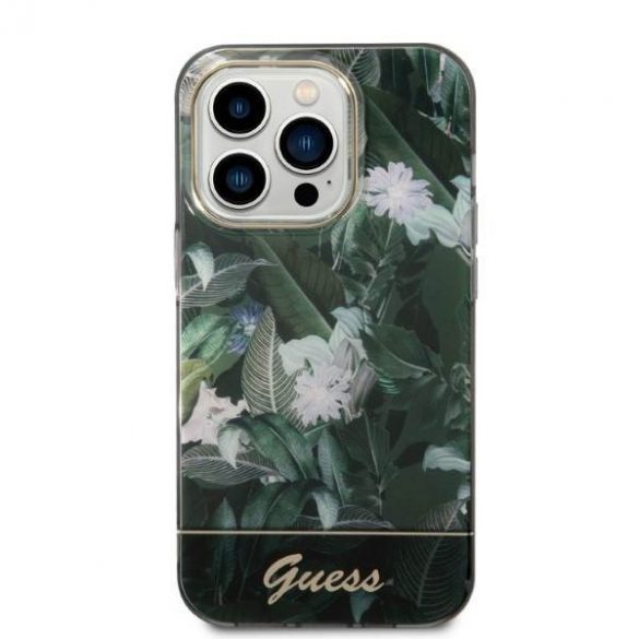 Guess GUHCP14LHGJGHA iPhone 14 Pro 6,1" zielony/verde hardcase Husă Jungle Collection