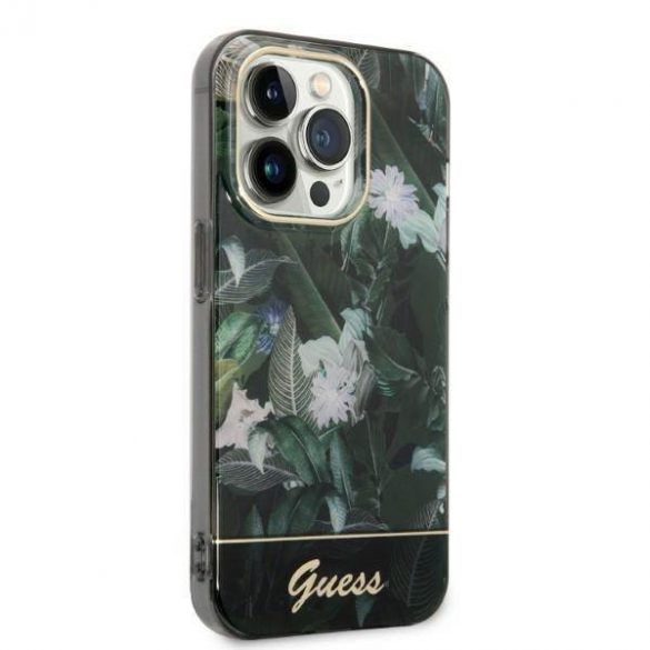 Guess GUHCP14LHGJGHA iPhone 14 Pro 6,1" zielony/verde hardcase Husă Jungle Collection