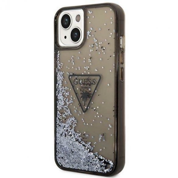 Guess GUHCP14MLFCTPK iPhone 14 Plus / 15 Plus 6.7" carcasă rigidă/neagră, colecția Liquid Glitter Palm