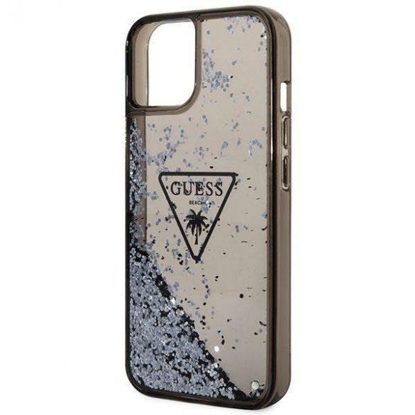 Guess GUHCP14MLFCTPK iPhone 14 Plus / 15 Plus 6.7" carcasă rigidă/neagră, colecția Liquid Glitter Palm