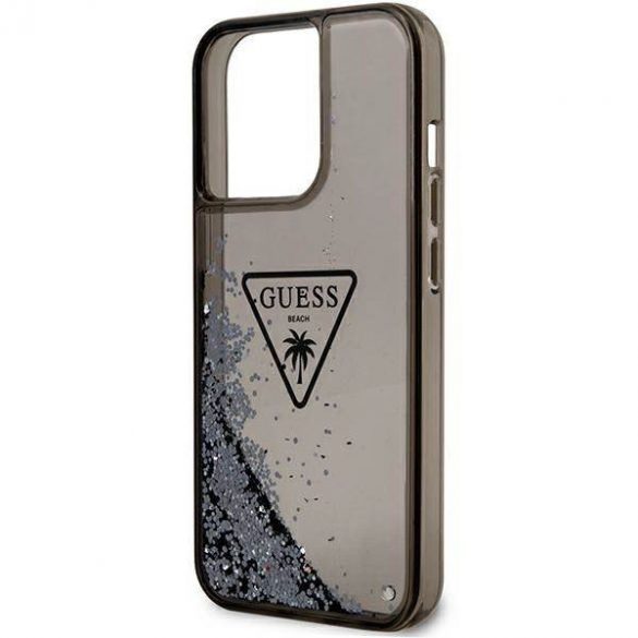 Guess GUHCP14XLFCTPK Husă rigidă pentru iPhone 14 Pro Max 6,7" negru/czarny Husă Liquid Glitter Palm Collection