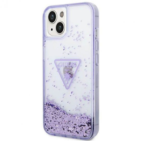 Guess GUHCP14MLFCTPU iPhone 14 Plus / 15 Plus 6.7" fioletowy/purpuriu hardcase Liquid Glitter Palm Collection