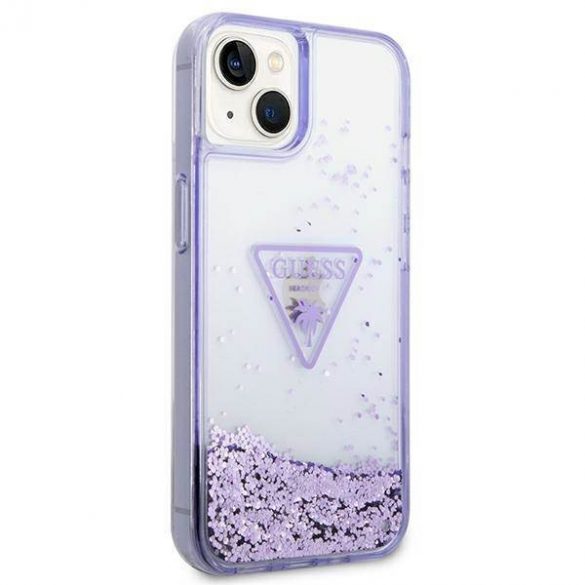 Guess GUHCP14MLFCTPU iPhone 14 Plus / 15 Plus 6.7" fioletowy/purpuriu hardcase Liquid Glitter Palm Collection