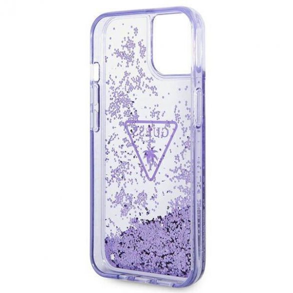 Guess GUHCP14MLFCTPU iPhone 14 Plus / 15 Plus 6.7" fioletowy/purpuriu hardcase Liquid Glitter Palm Collection