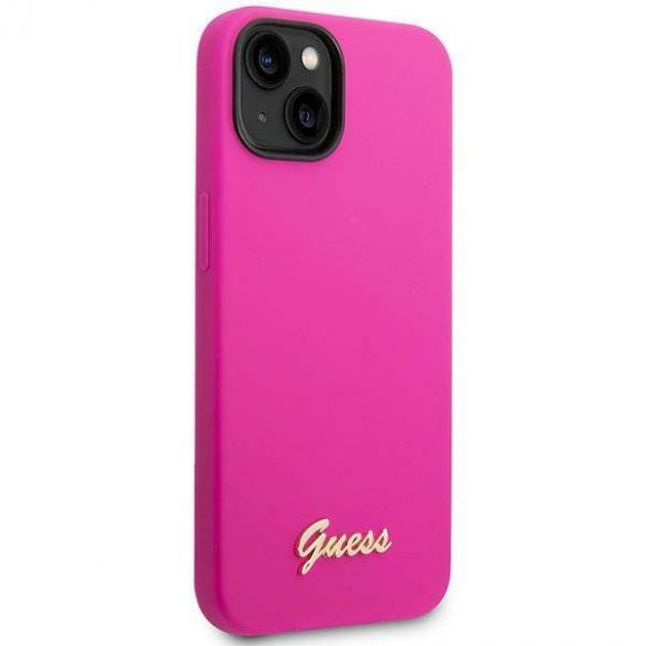 Husă Guess GUHCP14SSLSMF iPhone 14 / 15 / 13 6.1" fuksja/fuschia Silicone Vintage Gold Logo