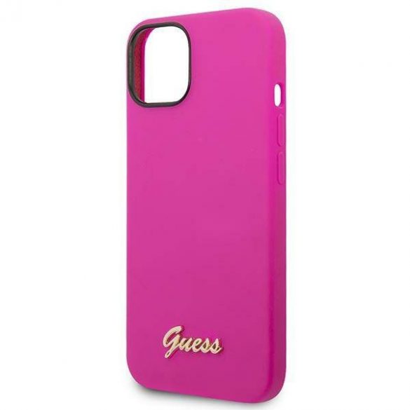 Husă Guess GUHCP14SSLSMF iPhone 14 / 15 / 13 6.1" fuksja/fuschia Silicone Vintage Gold Logo