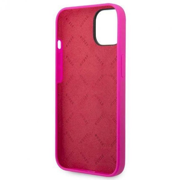 Husă Guess GUHCP14SSLSMF iPhone 14 / 15 / 13 6.1" fuksja/fuschia Silicone Vintage Gold Logo