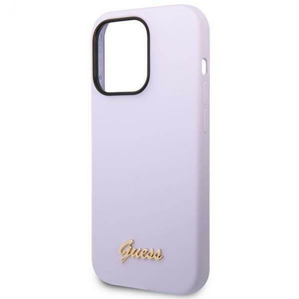 Guess GUHCP14LSLSMU iPhone 14 Pro 6,1" husă rigidă violet/violet Husă siliconă cu logo vintage auriu