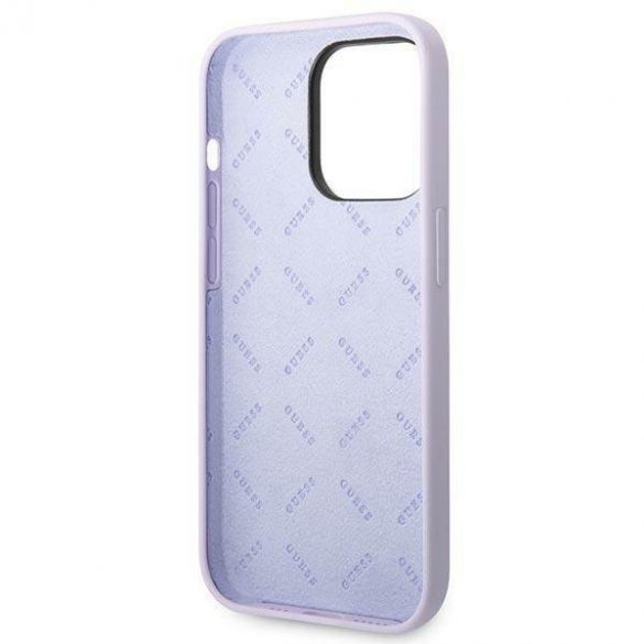 Guess GUHCP14LSLSMU iPhone 14 Pro 6,1" husă rigidă violet/violet Husă siliconă cu logo vintage auriu