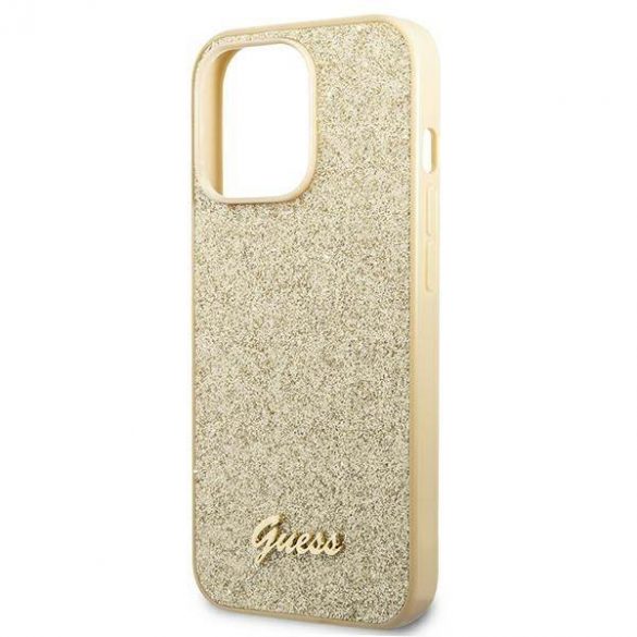 Guess GUHCP14LHGGSHD iPhone 14 Pro 6,1" złoty/husă rigidă aurie Husă Glitter Script