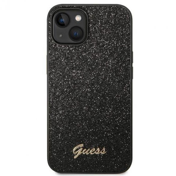 Guess GUHCP14MHGGSHK husă rigidă pentru iPhone 14 Plus / 15 Plus de 6,7 inchi, negru/czarny, Glitter Script