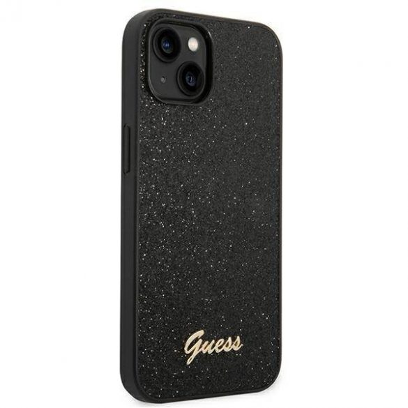 Guess GUHCP14MHGGSHK husă rigidă pentru iPhone 14 Plus / 15 Plus de 6,7 inchi, negru/czarny, Glitter Script