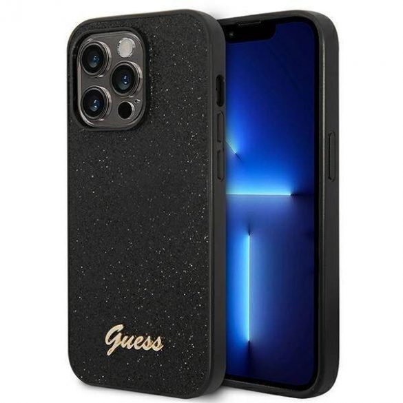 Guess GUHCP14LHGGSHK iPhone 14 Pro 6,1" carcasă dură/neagră Husă cu sclipici