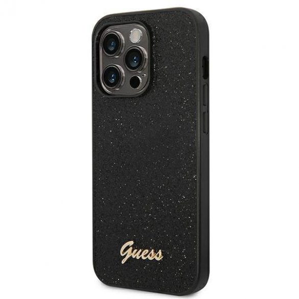 Guess GUHCP14LHGGSHK iPhone 14 Pro 6,1" carcasă dură/neagră Husă cu sclipici