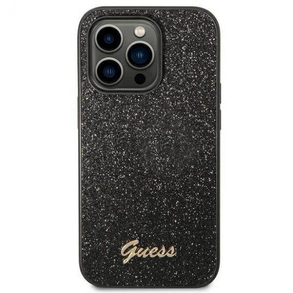 Guess GUHCP14LHGGSHK iPhone 14 Pro 6,1" carcasă dură/neagră Husă cu sclipici