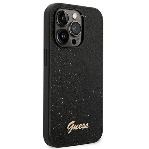 Guess GUHCP14LHGGSHK iPhone 14 Pro 6,1" carcasă dură/neagră Husă cu sclipici