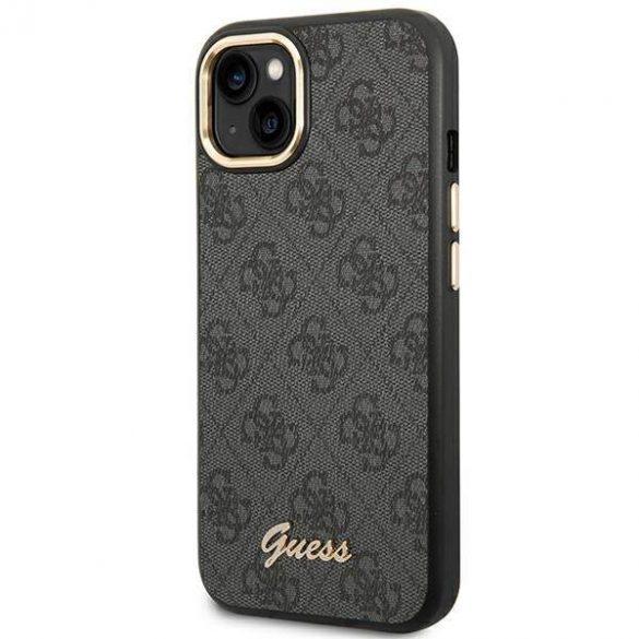 Guess GUHCP14SHG4SHK Husă rigidă pentru iPhone 14/15/13 6,1" czarny/negru 4G Vintage Gold Logo