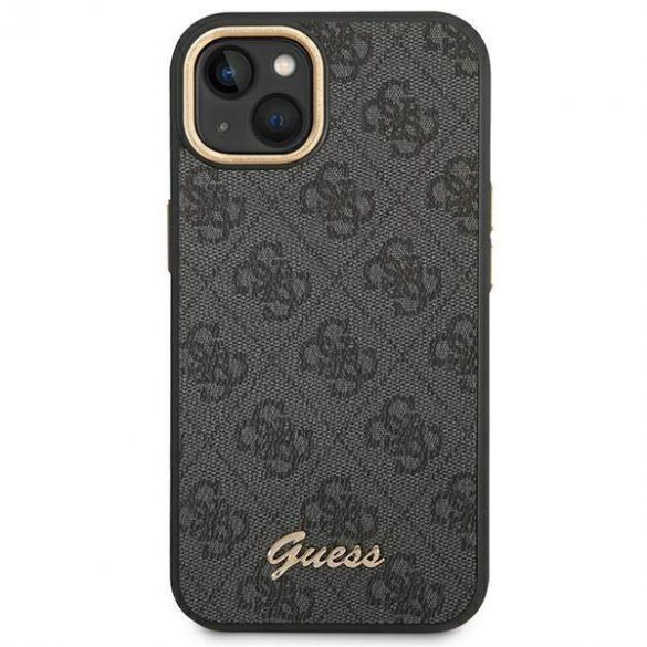 Guess GUHCP14SHG4SHK Husă rigidă pentru iPhone 14/15/13 6,1" czarny/negru 4G Vintage Gold Logo