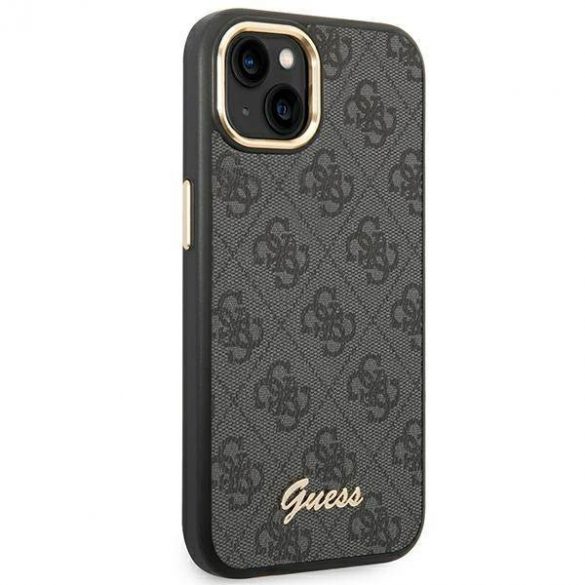 Guess GUHCP14SHG4SHK Husă rigidă pentru iPhone 14/15/13 6,1" czarny/negru 4G Vintage Gold Logo