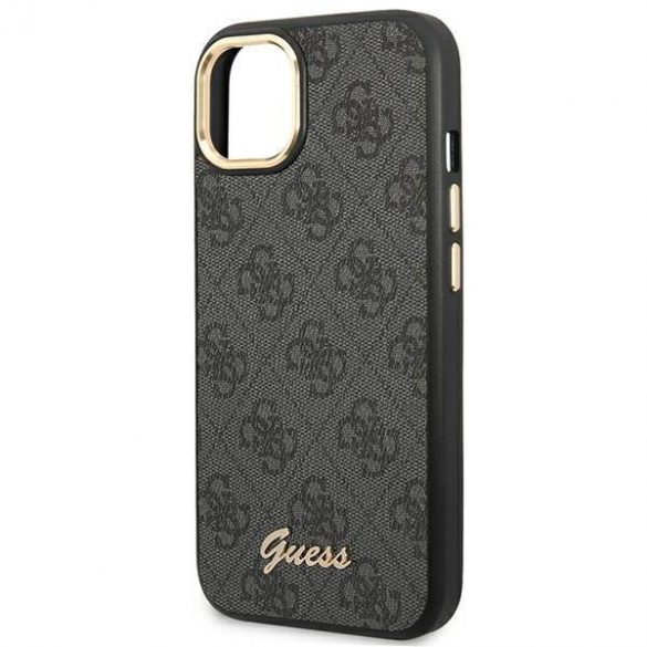 Guess GUHCP14SHG4SHK Husă rigidă pentru iPhone 14/15/13 6,1" czarny/negru 4G Vintage Gold Logo