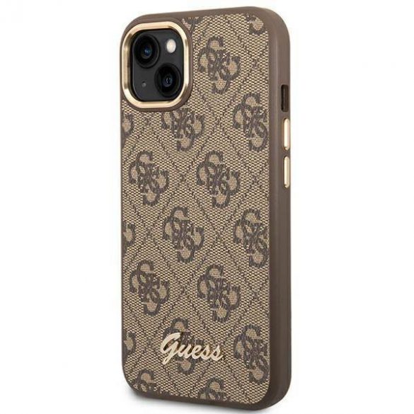 Guess GUHCP14SHG4SHW iPhone 14 / 15 / 13 6.1" husă rigidă maro/brązowy 4G Vintage Gold Logo