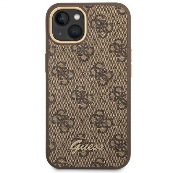 Guess GUHCP14SHG4SHW iPhone 14 / 15 / 13 6.1" husă rigidă maro/brązowy 4G Vintage Gold Logo