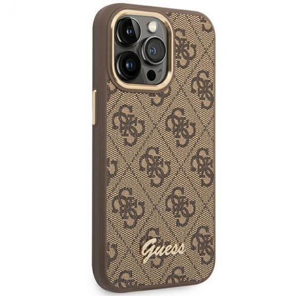 Guess GUHCP14LHG4SHW Husă rigidă pentru iPhone 14 Pro 6,1" maro/brązowy 4G Vintage Gold Logo