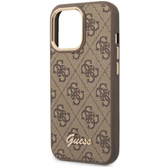 Guess GUHCP14LHG4SHW Husă rigidă pentru iPhone 14 Pro 6,1" maro/brązowy 4G Vintage Gold Logo